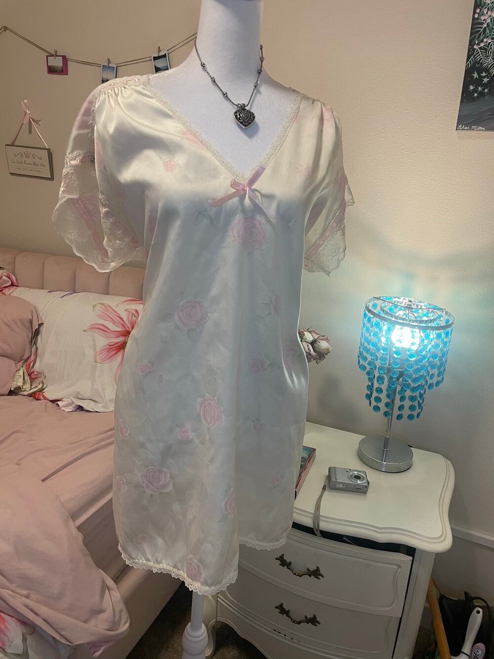 vintage white rose slip
